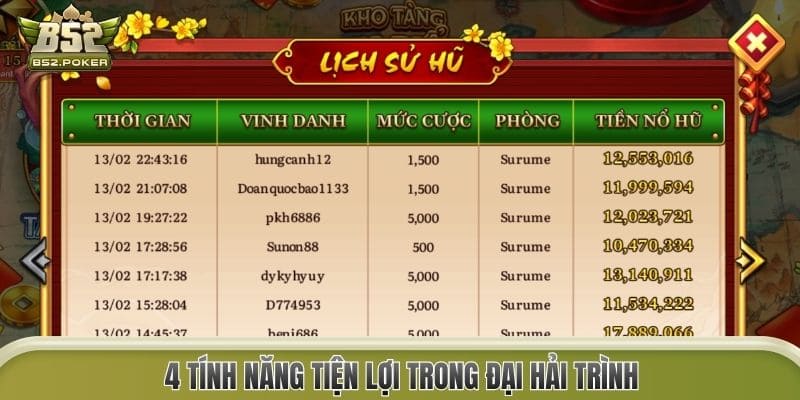 4 tính năng tiện lợi trong Đại Hải Trình