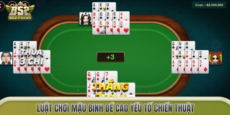 Luật chơi Mậu Binh đề cao yếu tố chiến thuật