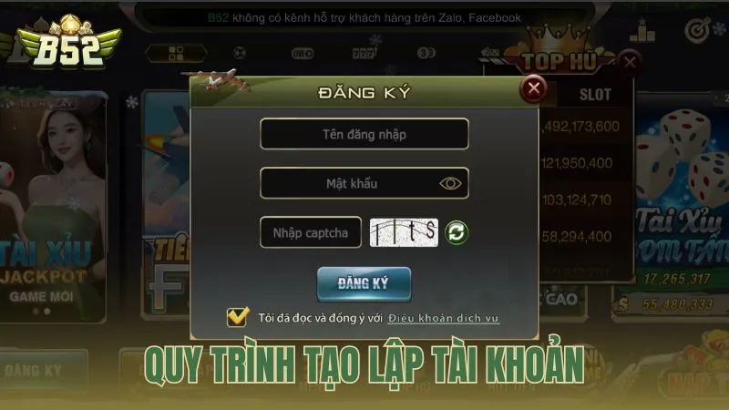 Quy trình tạo lập tài khoản